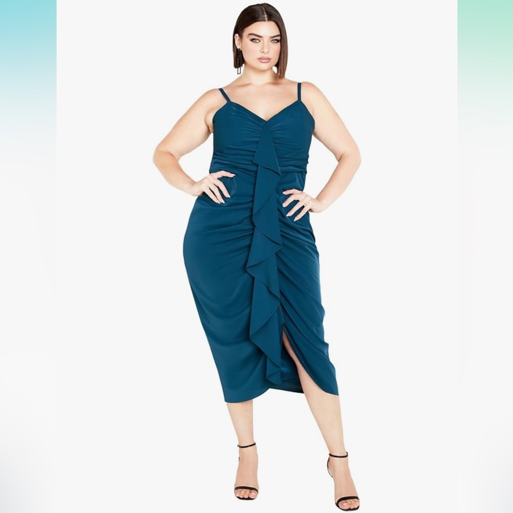 City Chic size 14 Julietta teal dress